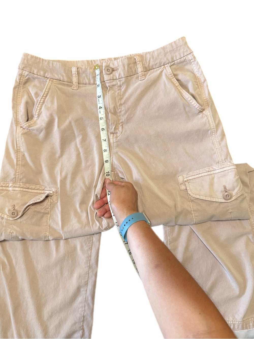 American Eagle Outfitters Mid-Rise Baggy Wide Leg Cargo Pants Light Pink Size 8 - Picture 8 of 12